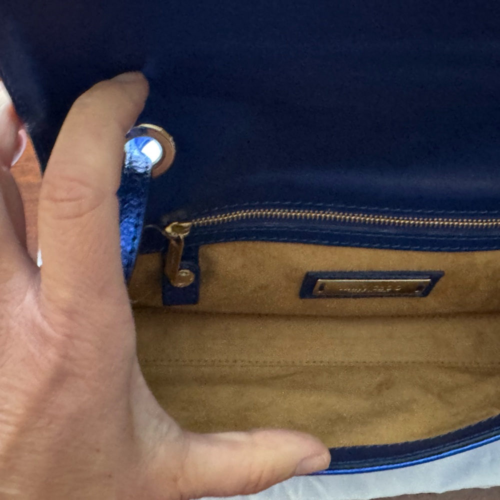 Jimmy Choo Metallic Blue (River) Shoulder Bag - Picture 9 of 11